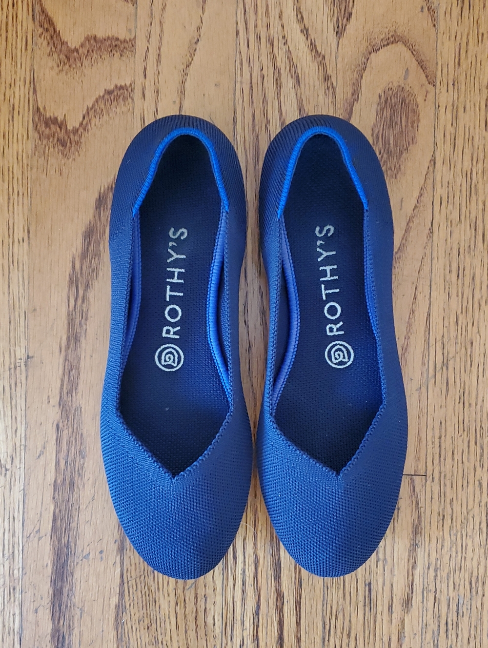 Rothy's Navy Blue Recycled Knit Slip-On Flats